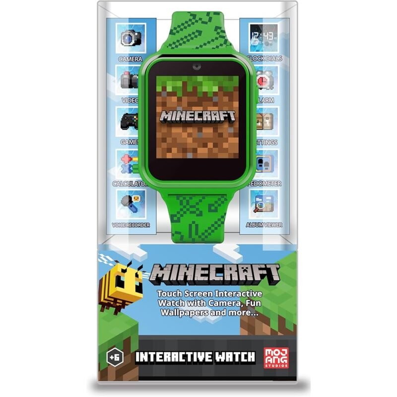 Accutime Microsoft Minecraft Green Reloj Inteligente Educativo