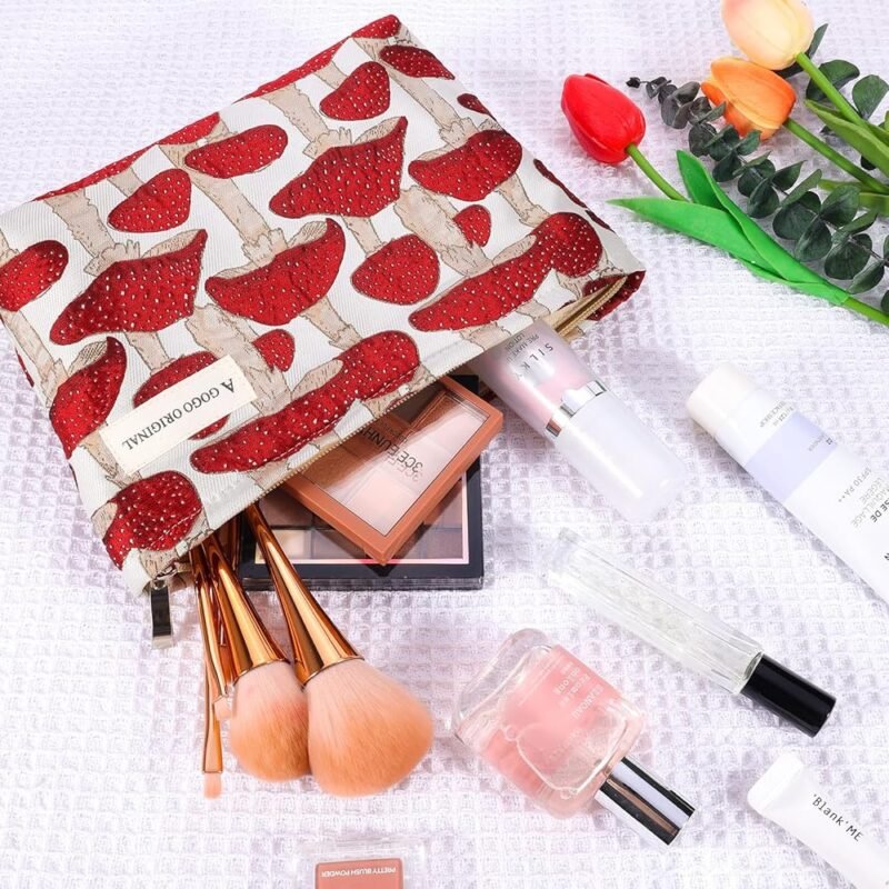 ZLFSRQ Bolsa de Maquillaje de Hongos Estilo Único para Mujer - Imagen 6