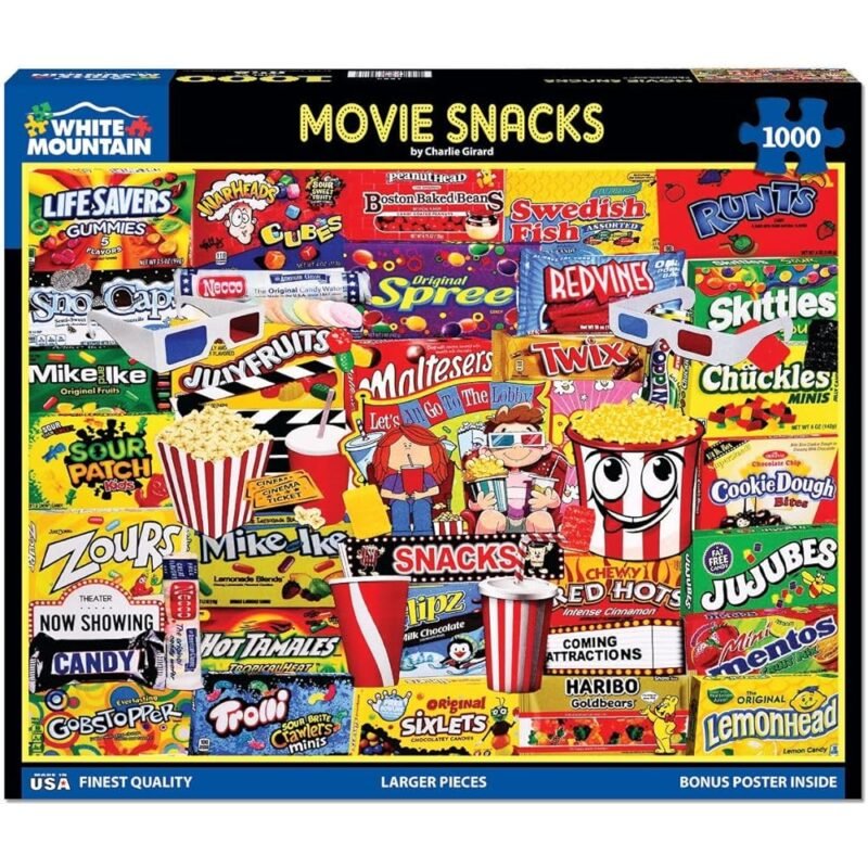 White Mountain Movie Snacks Rompecabezas de 1000 Piezas para Adultos y Familia - Imagen 2