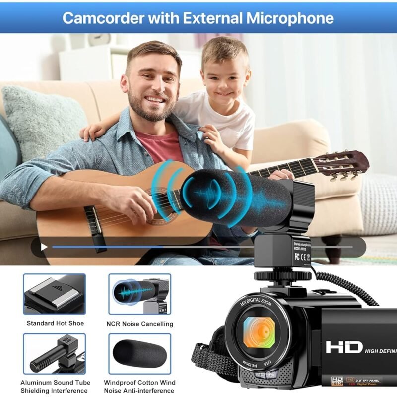 Cámara de vídeo YouTube Vlogging FHD 1080P 24.0MP con Zoom y Micrófono - Imagen 3