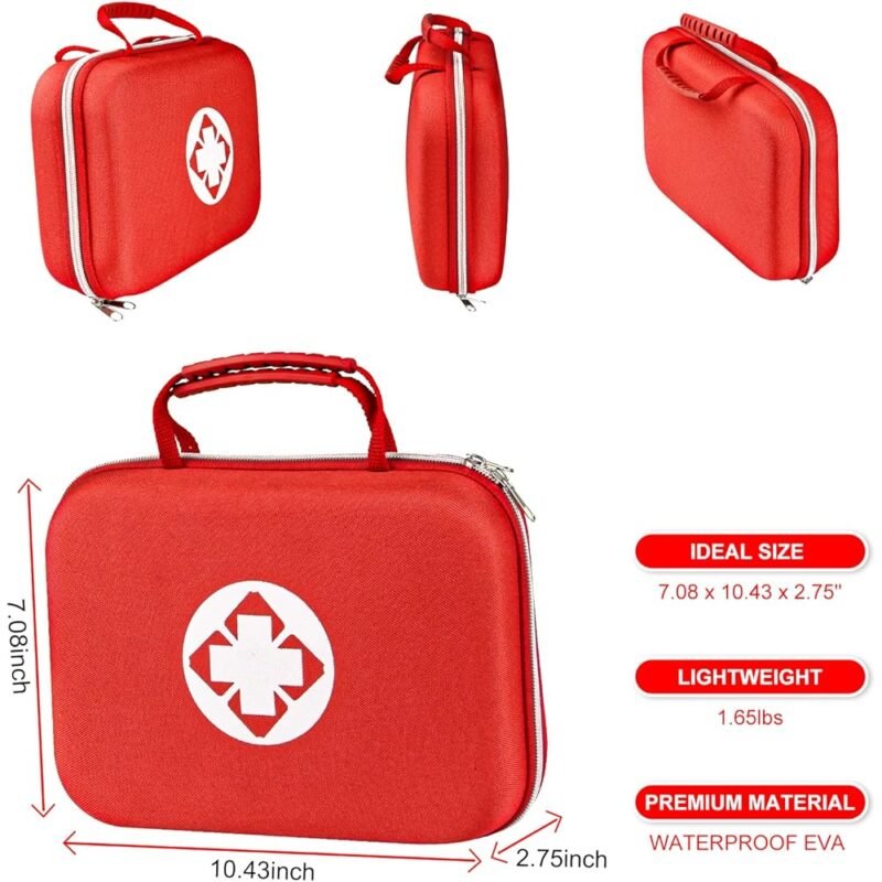 YIDERBO Kit de Primeros Auxilios Portátil Rojo para Acampar - Imagen 6