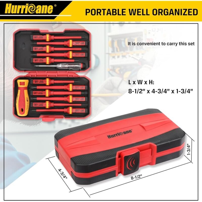 HURRICANE 1000V Juego de Destornilladores Aislados de 13 Piezas - Imagen 6