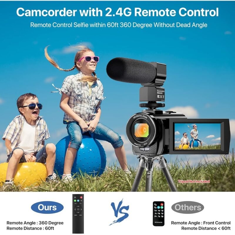 Cámara de vídeo YouTube Vlogging FHD 1080P 24.0MP con Zoom y Micrófono - Imagen 4