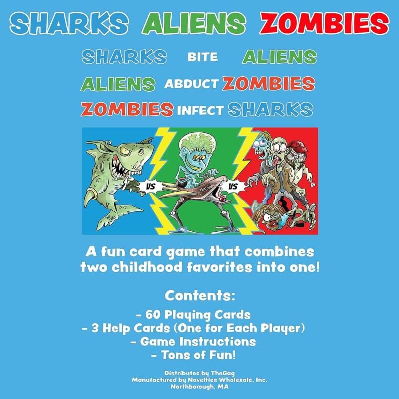 TheGag Sharks Aliens Zombies Juego de Cartas Divertido para Niños - Imagen 6