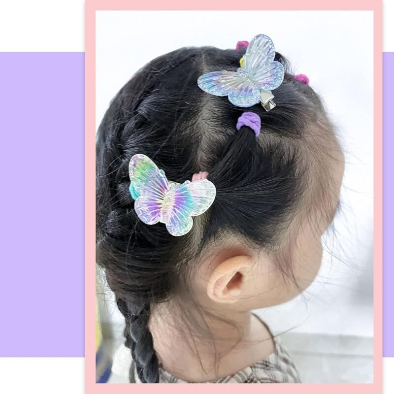 TINRRTL 5 Pinzas para el Cabello de Mariposa con Purpurina - Imagen 3