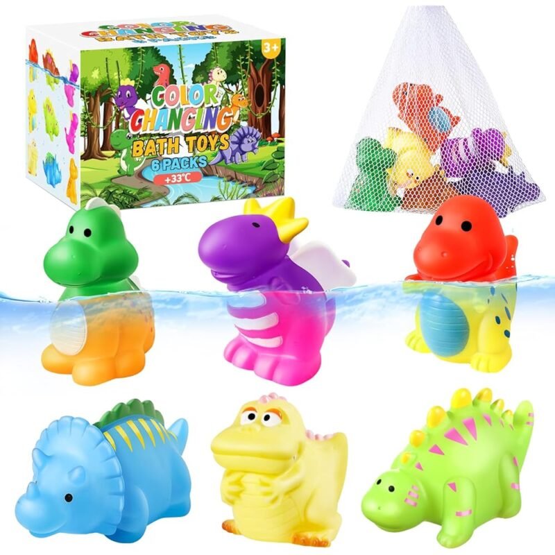 Juguetes de baño que cambian de color Dinosaurio para bebés divertidos