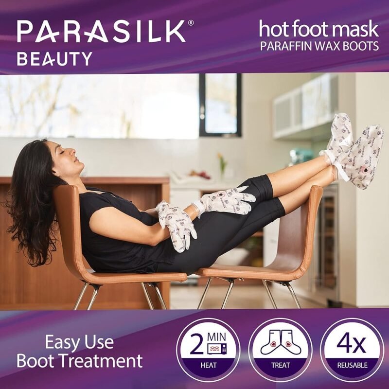 Parasilk Beauty Hot Foot Mask Botas de Cera de Parafina para Hidratación Intensiva - Imagen 4