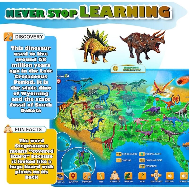 Mapa Interactivo de Estados Unidos con Dinosaurios Aprendizaje Temprano - Imagen 8