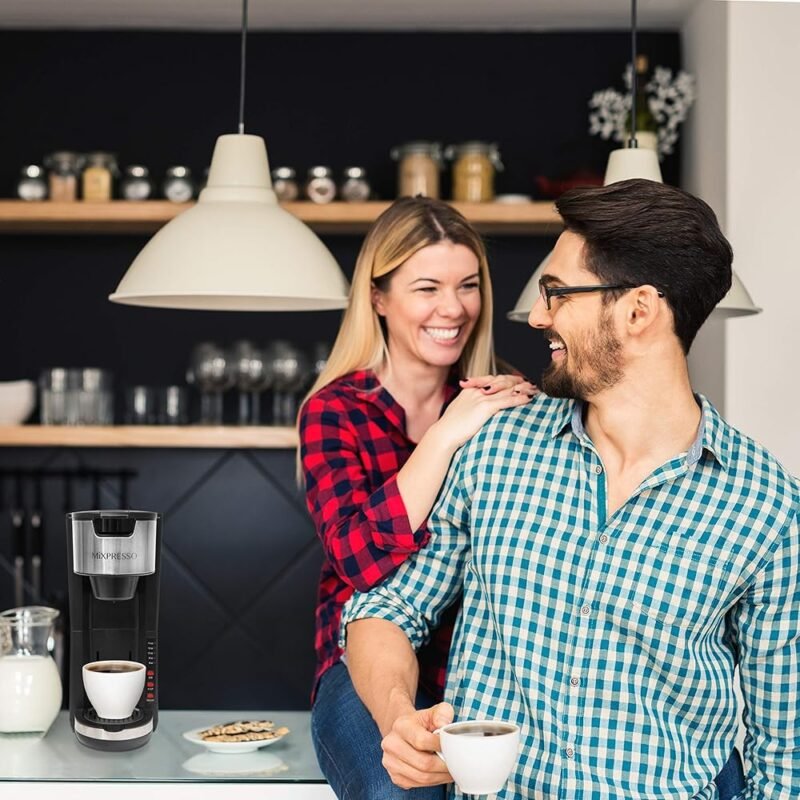 Mixpresso Cafetera de Una Sola Porción Compatible con K-Cup y Café Molido - Imagen 6