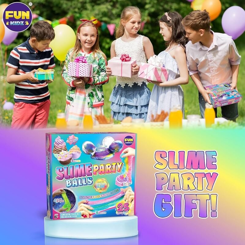 FunKidz Paquete de 25 Bolas de Slime para Fiestas Infantiles - Imagen 8