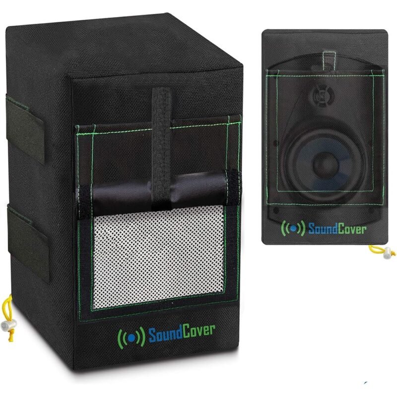 SoundCover Dos Cubiertas de Altavoz Negras 600D para Altavoces Exteriores