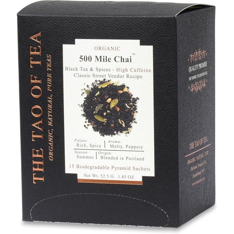 The Tao of Tea 500 Mile Chai Box Bolsas Piramidales 1.85 onzas Paquete de 2 - Imagen 2