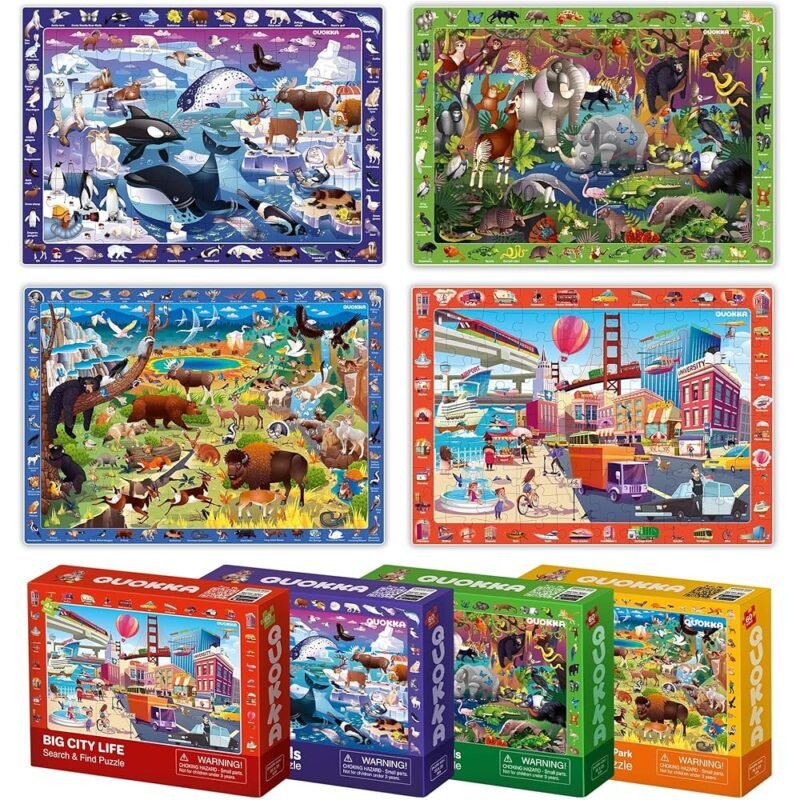 QUOKKA Puzzles para Niños de 4 a 8 Años Set de 4 Puzzles Educativos - Imagen 3