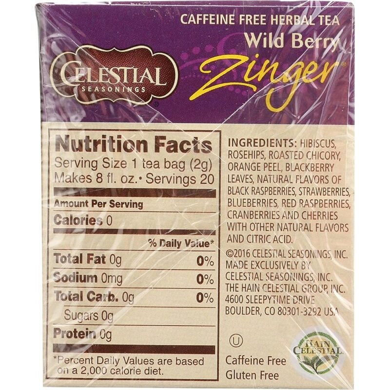 Celestial Seasonings Té Zinger Wild Berry 20 Bolsas Sabor Natural - Imagen 7