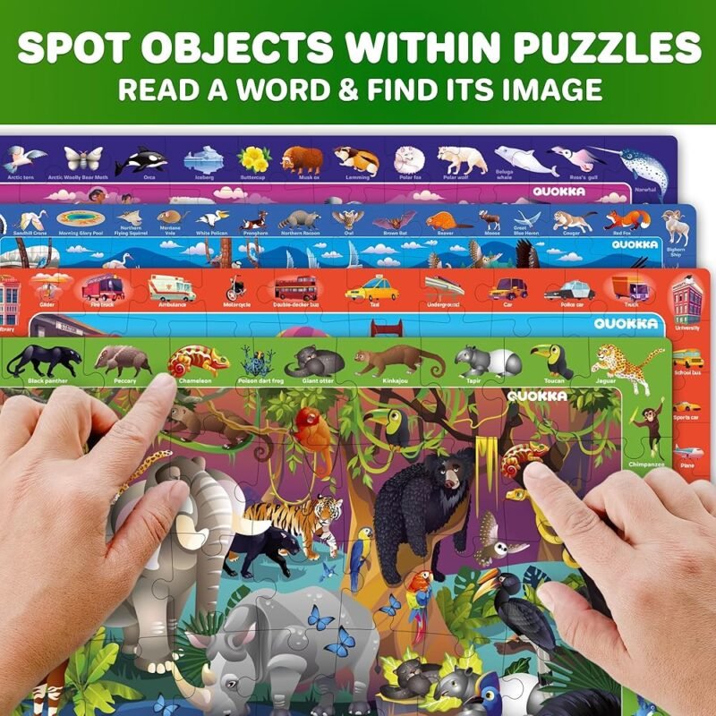 QUOKKA Puzzles para Niños de 4 a 8 Años Set de 4 Puzzles Educativos - Imagen 2