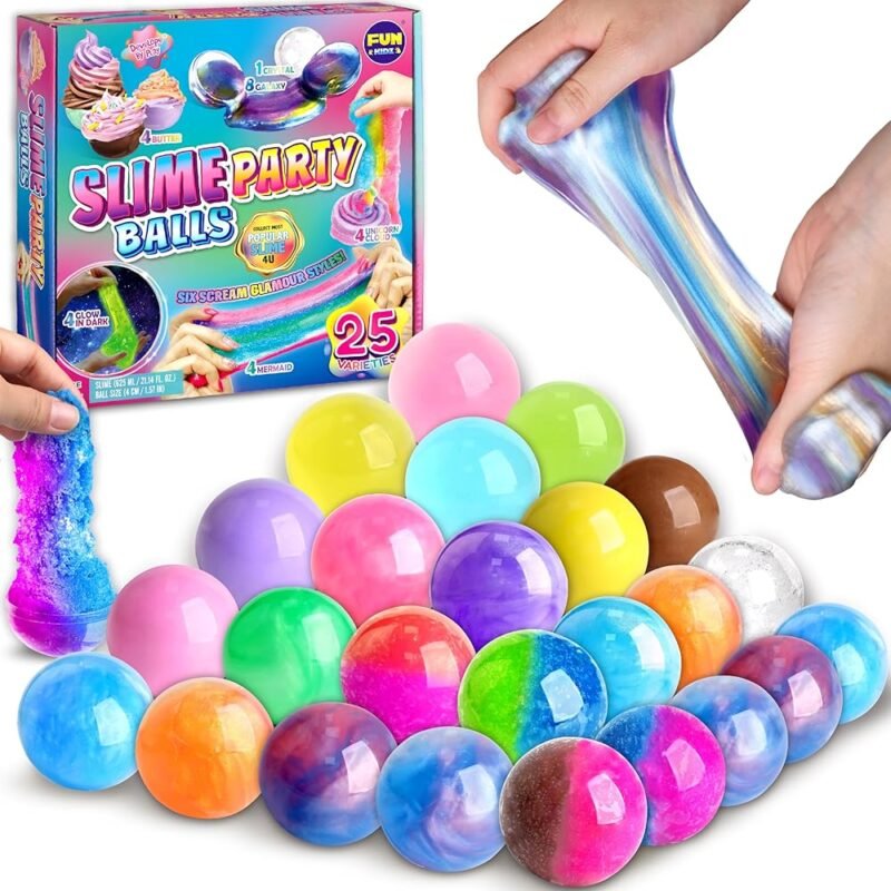 FunKidz Paquete de 25 Bolas de Slime para Fiestas Infantiles