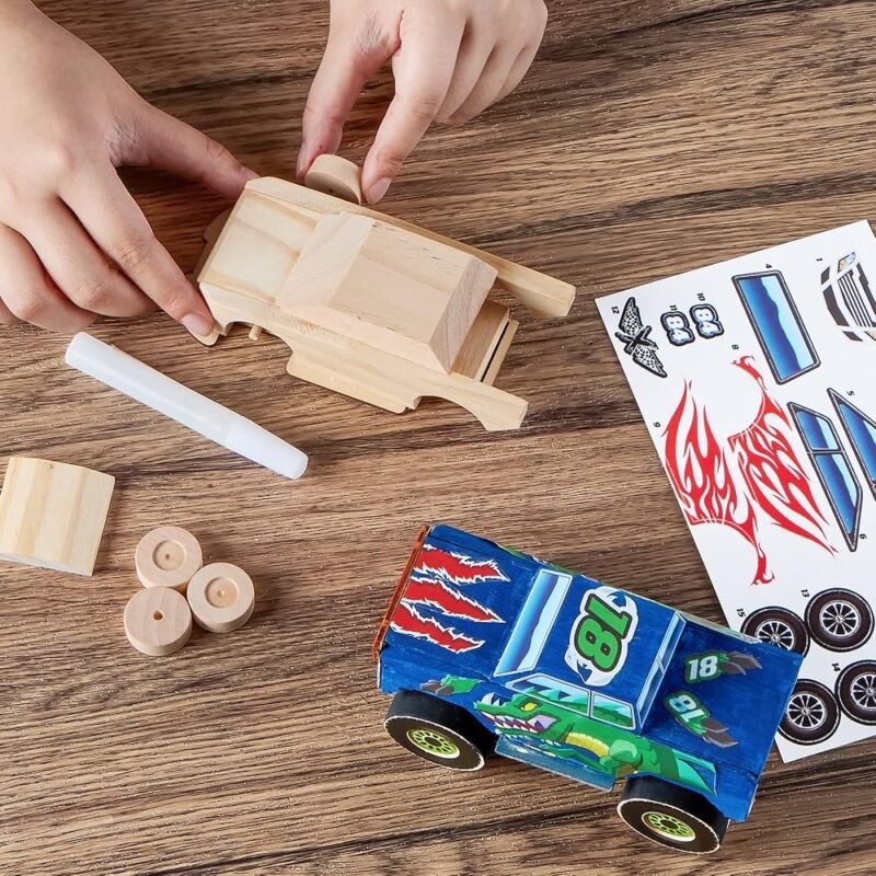 JOYIN Kit de Manualidades para Construir y Pintar Auto de Carreras - Imagen 7