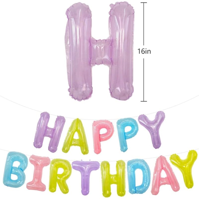 TONIFUL Cartel de globos de Feliz Cumpleaños 16 pulgadas para fiestas - Image 2