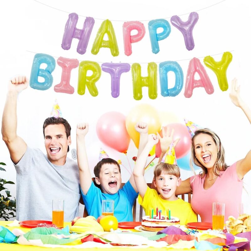 TONIFUL Cartel de globos de Feliz Cumpleaños 16 pulgadas para fiestas - Image 4