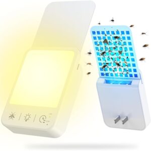Trampas para Moscas de Frutas para Interiores 2 en 1 con Luz LED y Atractor UV
