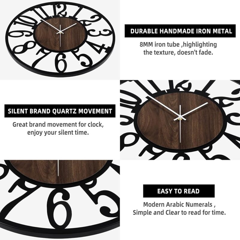 LEIKE Reloj de Pared Grande 30 Pulgadas Silencioso y Moderno - Image 4