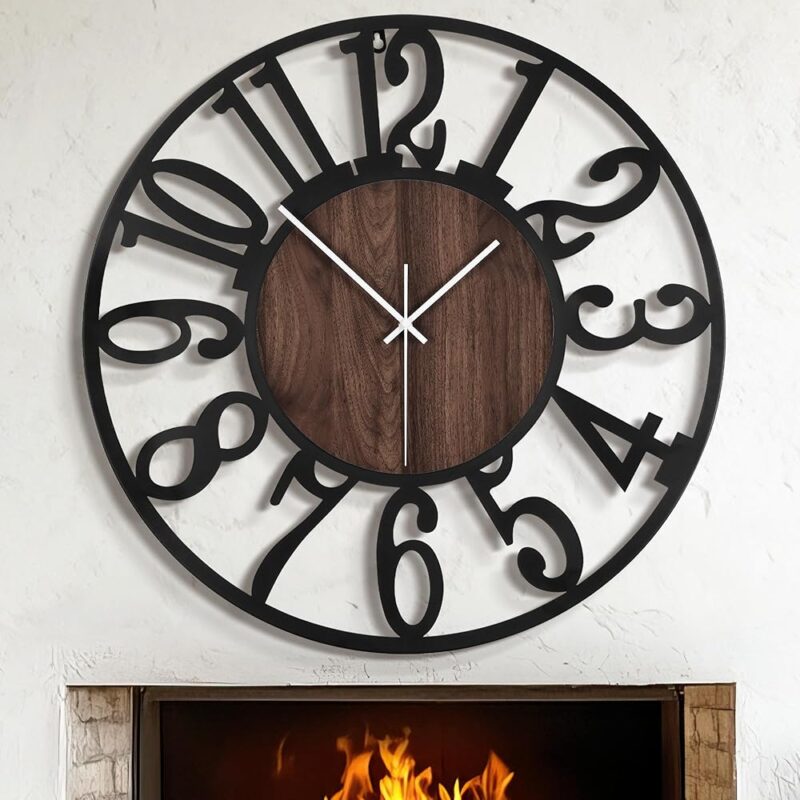 LEIKE Reloj de Pared Grande 30 Pulgadas Silencioso y Moderno