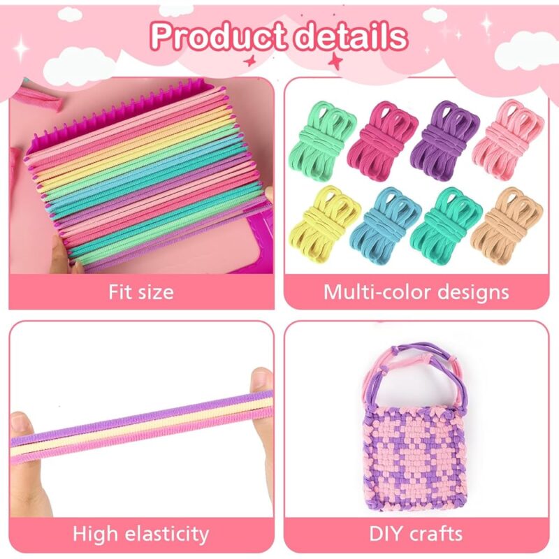 SUGORER 800 bucles de telar de colores pastel para tejer manualidades - Image 3