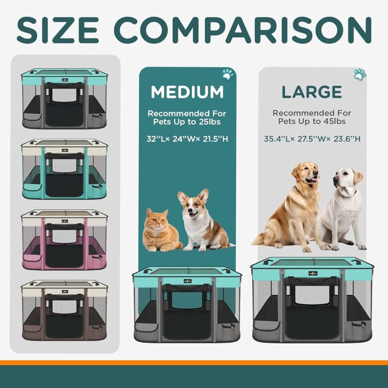 Corralito Plegable para Mascotas Paw Ballet Impermeable y Portátil - Image 8