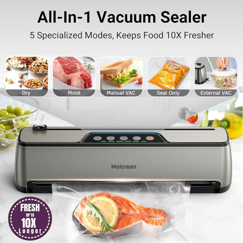 Máquina Selladora al Vacío 135 Vatios con 5 Modos Especializados - Image 3