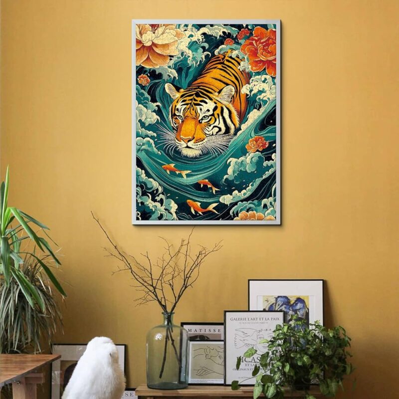 Might Tiger Rompecabezas para Adultos de 1000 Piezas Arte de Animales - Image 5