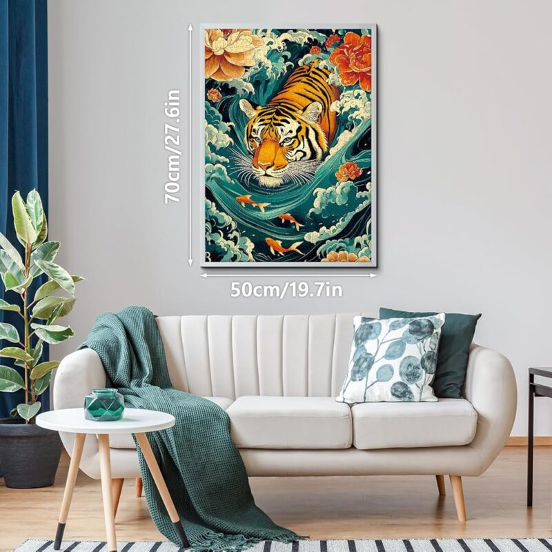 Might Tiger Rompecabezas para Adultos de 1000 Piezas Arte de Animales - Image 3