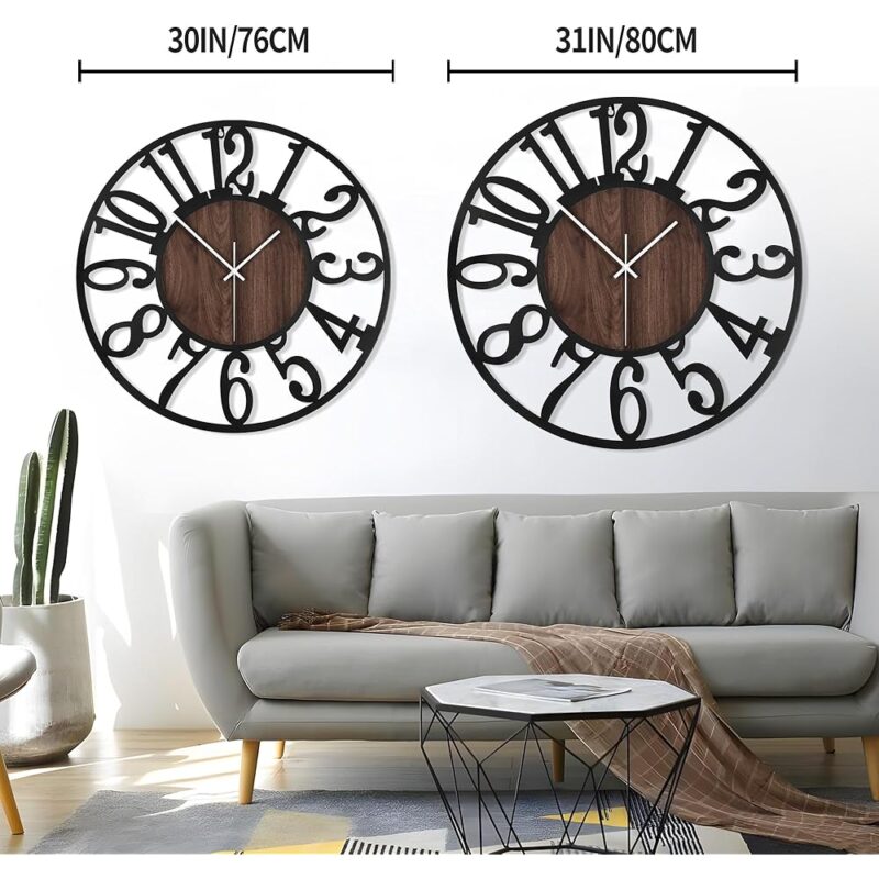 LEIKE Reloj de Pared Grande 30 Pulgadas Silencioso y Moderno - Image 3